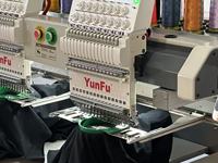 Machine à broder informatisée professionnelle à 2 têtes avec moteur et roulement pour usage commercial dans les ateliers d'impression, haute vitesse