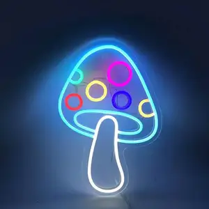 GOLDMORE1激光切割蘑菇霓虹灯标牌，带USB彩色霓虹灯，带摇臂开关，适用于儿童房装饰
