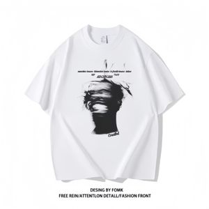 <span class=keywords><strong>T</strong></span>-<span class=keywords><strong>shirt</strong></span> rétro à manches courtes, style vintage américain, ample et résistant, en molleton de coton 270g, délavé et vieilli, polyvalent pour couple - Product Image 5