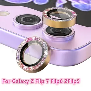 Capuchon d'anneau d'objectif de caméra en alliage de diamant métallique HD pour <span class=keywords><strong>Samsung</strong></span>, pour Galaxy Z Flip 7 Flip 6 ZFlip 5 Glitter - Product Image 4