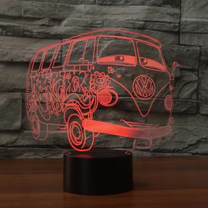 3d illusione visiva Camping Bus luce notturna <span class=keywords><strong>trasparente</strong></span> acrilico Led auto 3D lampada 7 <span class=keywords><strong>colore</strong></span> Touch tavolo Bulbing camera lampada - Product Image 5