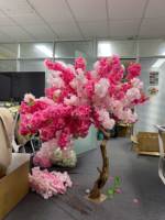 Y1023TikTok YouTube Instagram Arbre à tronc réaliste, cerisier artificiel, fleurs de cerisier de haute qualité, rose blanc, décoration intérieure et extérieure