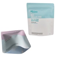 Pochette d'emballage personnalisée bleue et blanche avec fermeture éclair pour les marques de snacks et de friandises pour animaux, avec film souple imprimé en couleur