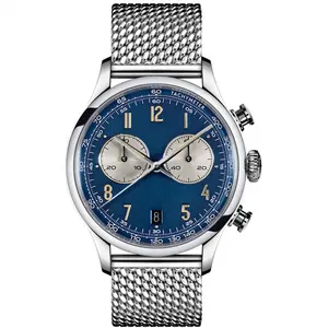 Reloj personalizado de acero inoxidable para hombre, pulsera de cuarzo y cuero, venta al por mayor