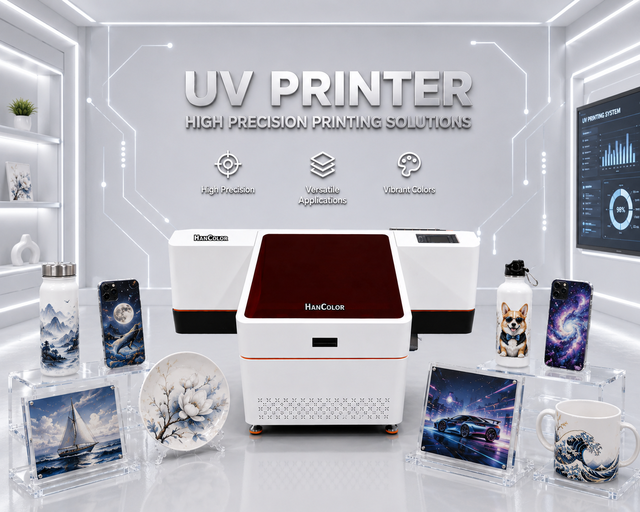 Brand-new Hancolor 6042 Digital Inkjet Flatbed UV LED Printer for U1600 60 cm Automatic CMYK Push Button Card Printer 1 Year