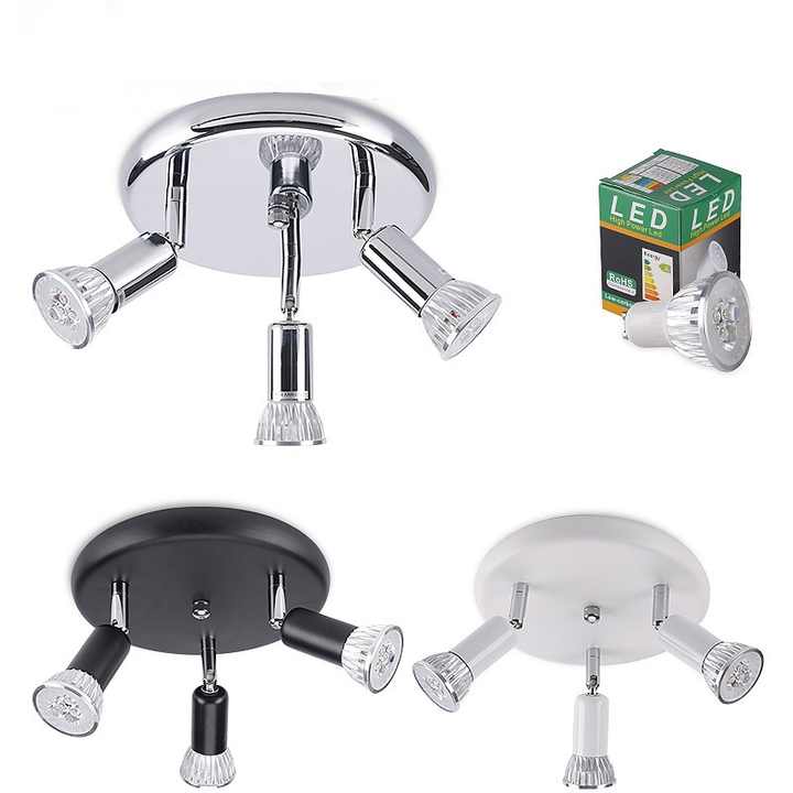 Faretto LED Orientabile Da Soffitto 6W+5W - Plafoniera GU10 Luce Calda 3000K - Foto 10