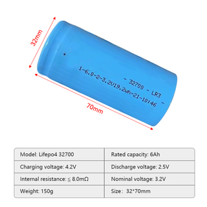 แบตเตอรี่เซลล์ 32700 ขนาด 3.2V 6Ah ชนิดโซลิดสเตท น้ำหนัก 150 กรัม ความจุ 19.2Wh ชุดแบตเตอรี่สำหรับจัดเก็บพลังงานยานยนต์ - Product Image 2