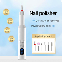 Perceuse à ongles sans fil avec embouts et base pour ongles en acrylique enlever le vernis à ongles manucure