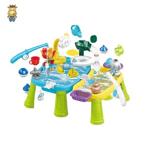 Table de jeu électrique sable et eau à double bassin avec fontaine, jouet de plage sensoriel extérieur pour tout-petits, vente en gros - Product Image 1