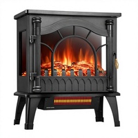 Cheminée électrique autoportante ZAFRO, flamme réaliste, 5100 BTU, 1000W/1500W, double protection de sécurité, 500-999 pieds, style rétro