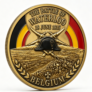 Pièce de monnaie commémorative de la bataille de Waterloo 1815, en alliage de zinc, imitation émail, souvenir circulaire traditionnel, Belgique - Product Image 2