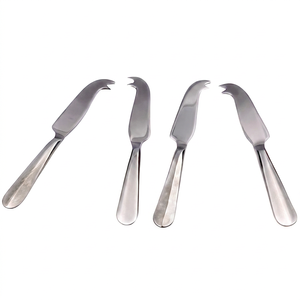 Stainless Steel <b>Cheese</b> <b>Knives</b> <b>Set</b> Of 4 Silver Color Dishwasher Safe Durable Metal <b>Cheese</b> Tools For Parties And Kitchen Use - Product Image 1