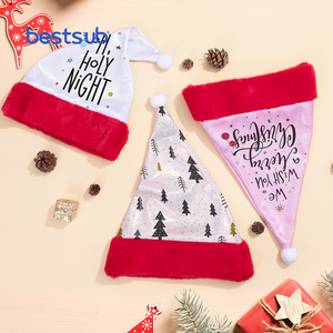 BestSub vente en gros, Sublimation personnalisée, cadeaux à paillettes, décorations <span class=keywords><strong>de</strong></span> noël, chapeau - Product Image 2
