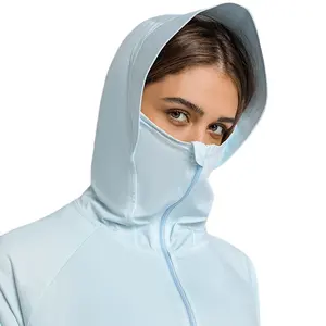 2024 di seta di ghiaccio estiva con cappuccio Uv protezione a prova di sole abbigliamento con Zip maniche lunghe giacca per outdoor