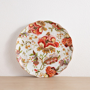 Service de table en céramique à motif floral botanique rétro, design personnalisé, vaisselle en porcelaine à bord ondulé pour les chaînes de magasins, boîte promotionnelle pour festival - Product Image 3