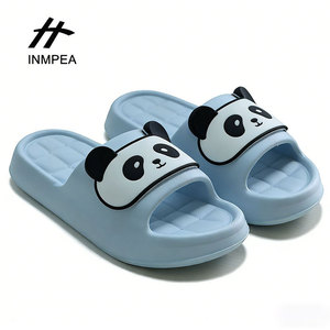 Inmpea Panda Slides White EVA Non Slip Summer Beach <b>Slippers</b> For Couples - Product Image 3