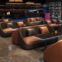 Ensembles de canapés et tables en bois massif bicolore pour 1 ou 2 personnes, mobilier de restaurant commercial moderne et simple