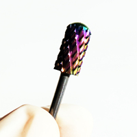 Fraise à ongles en carbure violet 4XC 3XC, 3/32 po, à bout rond lisse et forme baril large, pour manucure, pédicure et acrylique