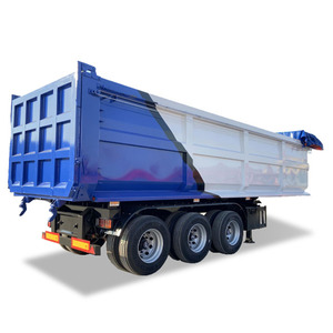 Semi-<span class=keywords><strong>remorque</strong></span> benne basculante tri-<span class=keywords><strong>essieux</strong></span> en acier robuste avec benne arrière pour le secteur minier, capacité de charge >30000kg - Product Image 2