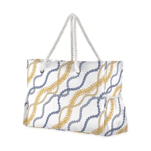 Sac à bandoulière portable pour femme, imprimé hawaïen, grand sac de plage pliable avec fermeture éclair, idéal pour l'été - Product Image 1