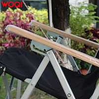 Chaise longue d'extérieur WOQI en métal léger et bois massif, design moderne, chaise pliante de plage
