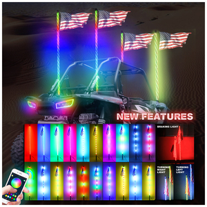 Loyo 12V látigo luz 3/4Ft Led bandera poste luz 5V Rgb Color con bandera Ip67 impermeable antena iluminada látigo para Polaris Atv Utv - Product Image 3