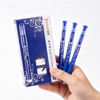 Meilleur stylo effaçable, vente en gros, encre noire/bleue 0,5 mm, stylo à bille gel pour étudiants et usage professionnel