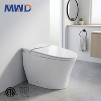 WC intelligent à poser au sol MWD CUPC ETL, siphonique, avec bidet intégré 12 pouces, deux boutons rotatifs, chasse automatique, personnalisable OEM