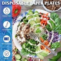 Assiettes jetables épaissies imprimables personnalisées de 10 pouces grandes assiettes en papier robustes