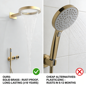 Conjunto de Ducha de Pared para Baño en Oro Cepillado - Product Image 3