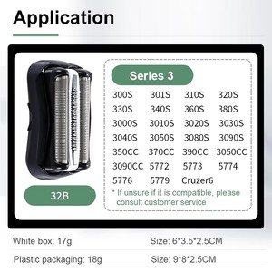 Cabezal <span class=keywords><strong>de</strong></span> Repuesto para Afeitadora Eléctrica, Recargable por USB, Resistente al Agua, Compatible con <span class=keywords><strong>Braun</strong></span> <span class=keywords><strong>Serie</strong></span> <span class=keywords><strong>3</strong></span> 32B, Cuchilla Única para Cuerpo y Rostro - Product Image 5