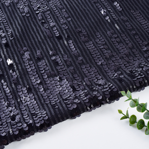 Ren Vải cho đám cưới blackblack Bạc thêu ren sequin fabricelastic sequin fabricwomen của quần áo vải - Product Image 1