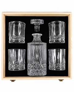 SKYJOY - Juego de Decantador de Whisky de Cristal con 4 Vasos y Caja de Regalo de Madera para Grabado Láser - Product Image 2