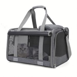 Oxford Waterproof <b>Backpack</b> Style <b>Cat</b> Carrier Bag with Zipper Closure Durable Expandable Design Airline Approved 40x25x25cm - Product Image 4