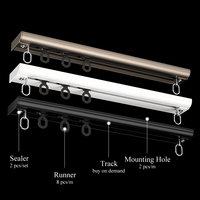 Accessoires de rideaux de haute qualité en aluminium, montage caché au plafond, pliable, style moderne, rail de rideau