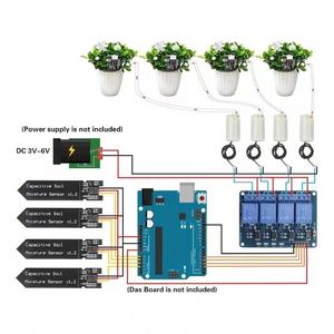 ใช้สำหรับอาร์ดูโน่ ดีไอวาย ระบบรดน้ำอัตโนมัติ โมดูลเซ็นเซอร์ความชื้นในดิน ชุดตรวจจับความชื้น ชุดปั๊มน้ำอัตโนมัติ - Product Image 2