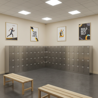 Casier de rangement multi-portes en acier inoxydable assemblé de haute qualité pour vestiaire de salle de sport, avec tringle à vêtements intégrée