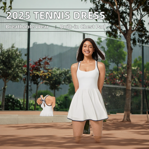 Nouvelle Arrivée 2026 – Robe de Sport Respirante sans Manches avec Coussinets Intégrés pour le Yoga et le Tennis – Tenue de Sport Femme en Spandex/Polyester - Product Image 3