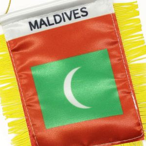 Custom Logo MALDIVES Pennant <b>Flag</b> for Car Rearview Mirror & Home Decoration Digital Printing for Education - Product Image 3