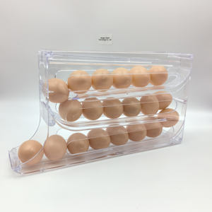 Contenedor de almacenamiento de plástico PP blanco de 4 capas Organizador de huevos frescos plegable Técnicas de inyección Dispensador de huevos - Product Image 3