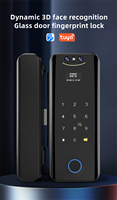 Serrure de porte intelligente Aurelysse TUYA avec reconnaissance faciale 3D, empreinte digitale, mot de passe, accès par carte IC, contrôle via application cloud, sans perçage