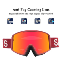 Logo personnalisé sur la sangle, logo laser sur la lentille, lunettes de ski cylindriques anti-buée, anti-choc, lunettes de snowboard, lunettes de ski pour hommes