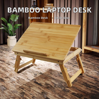 Table d'appoint multifonctionnelle Combohome pour ordinateur portable, support pliable en bambou pour ordinateur portable, plateau de lit et étagère de bureau pour ordinateur portable
