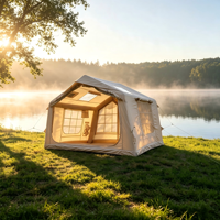 Tente de camping gonflable 8.0 M, quatre saisons, super grande capacité, double porte, version AB, double petit lanterneau, imperméable, pliable
