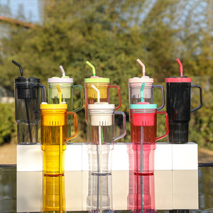 Shang Kou Ai Plastic Tumbler Set With Handle And Straw Large Capacity Reusable Travel Drinkware - Product Image 3