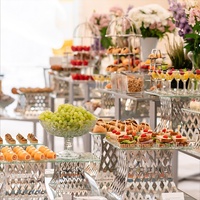 Présentoirs de luxe XINGPAI en acier inoxydable pour banquets de mariage, supports à gâteaux pour le thé de l'après-midi, rehausseurs de nourriture pour buffet