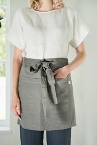 कस्टम लोगो आधा कपास लिनन वेटर एप्रोन रसोई आधा वेटर एप्रोन रसोई का आधा वेटर एप्रोन - Product Image 2