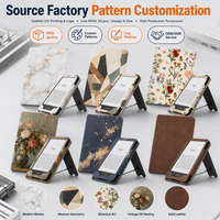 Casing E-Reader Kulit PU dengan Pola Logo Kustom OEM, Lipat & Berdiri, untuk Semua Model Kindle Paperwhite
