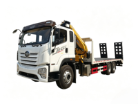 Camion grue à flèche articulée 12T FAW 6x4 avec échelle, grue mobile montée sur camion