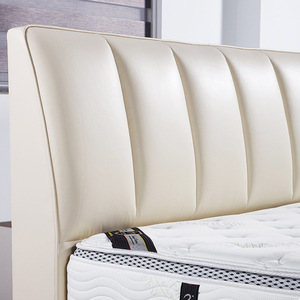 Lit d'hôtel rembourré en cuir, lit souple de 2 m, taille double, structure durable, usage commercial - Product Image 3